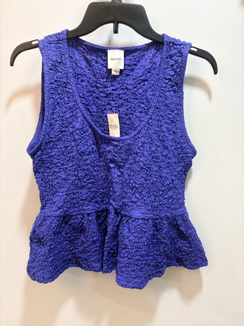 Anthropologie Maeve Textured Peplum Tank Top